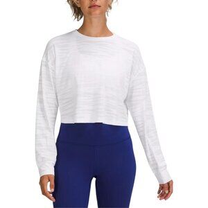 Lululemon White Muscle Love Long Sleeve Top Rare Size 12